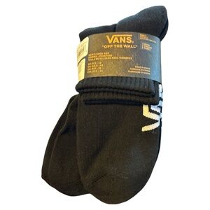 Vans off the wall 3 pack, Black, ankle Socks, men’s size 9.5-13 New